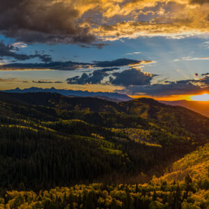 fall colors at chimney peak at sunset, image by photographer ryan mcgehee