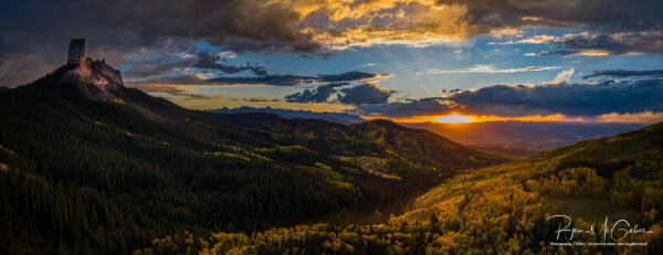 fall colors at chimney peak at sunset, image by photographer ryan mcgehee